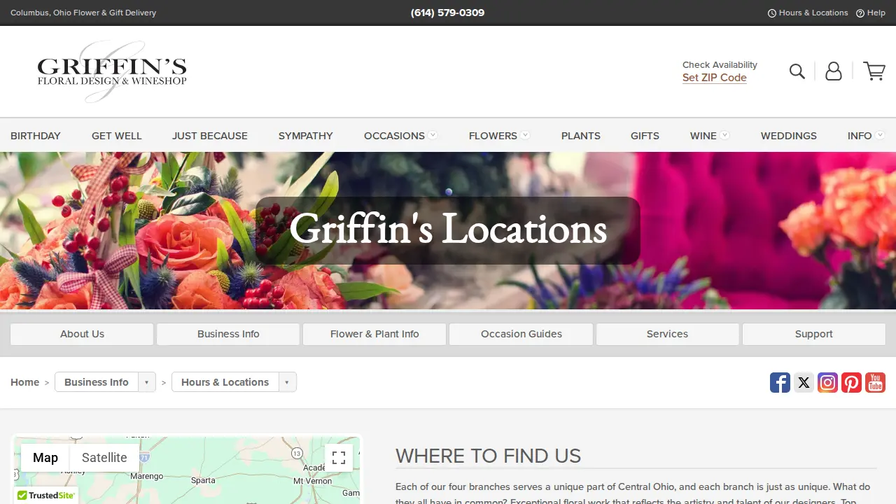 Griffin's Floral Design page