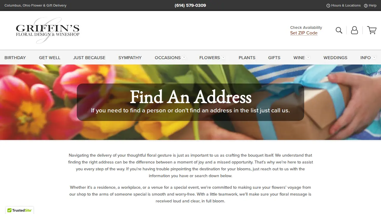 Griffin's Floral Design page