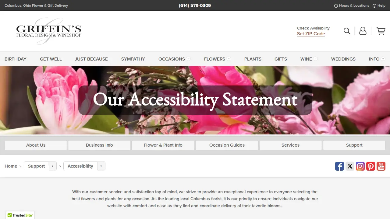 Griffin's Floral Design page