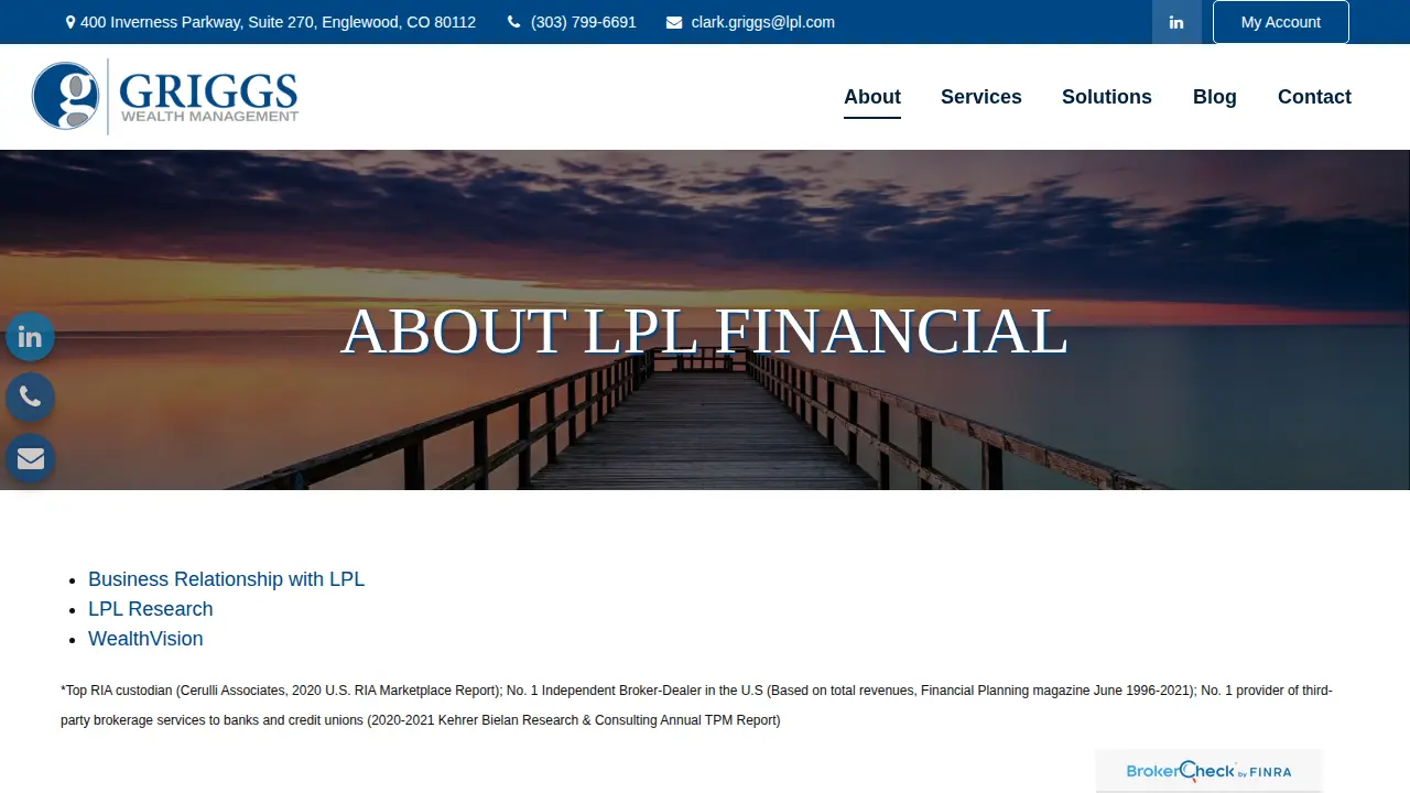 Griggs Wealth Management page