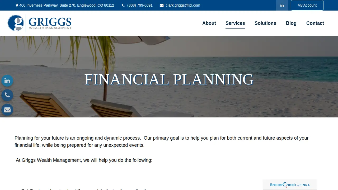 Griggs Wealth Management page