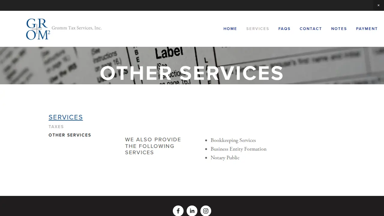 Gromm Inc. page
