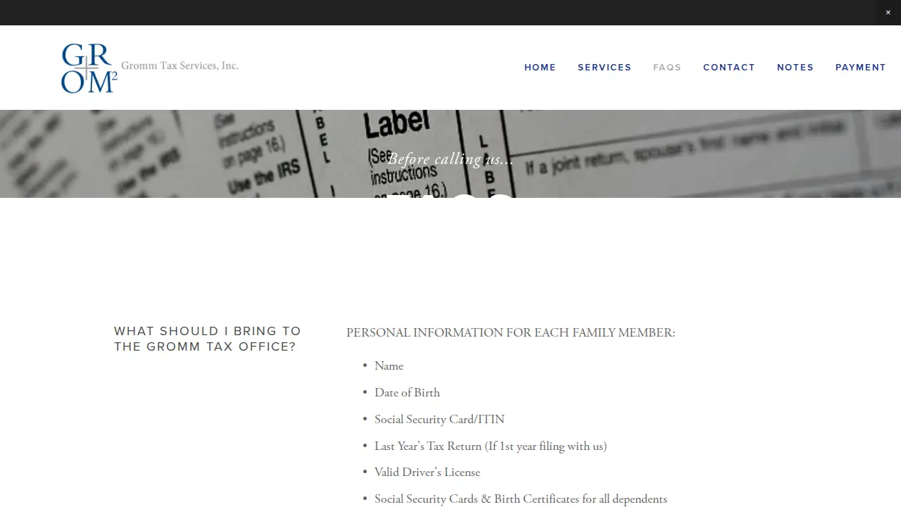 Gromm Inc. page
