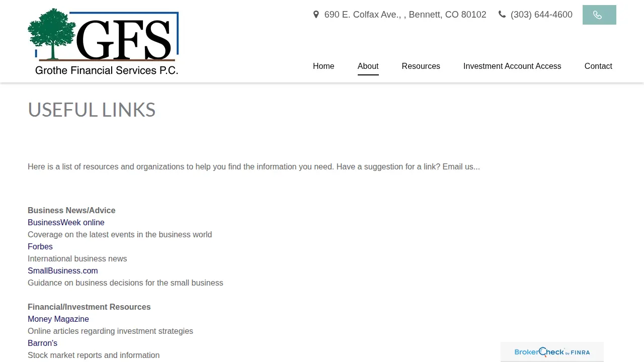 Grothe Financial Services PC page
