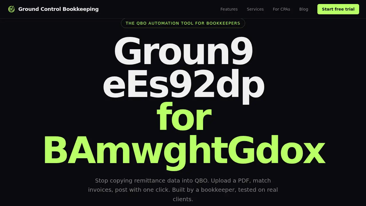 Ground Control Bookkeeping website