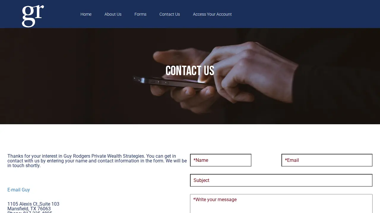 Guy Rodgers Private Wealth Strategies page