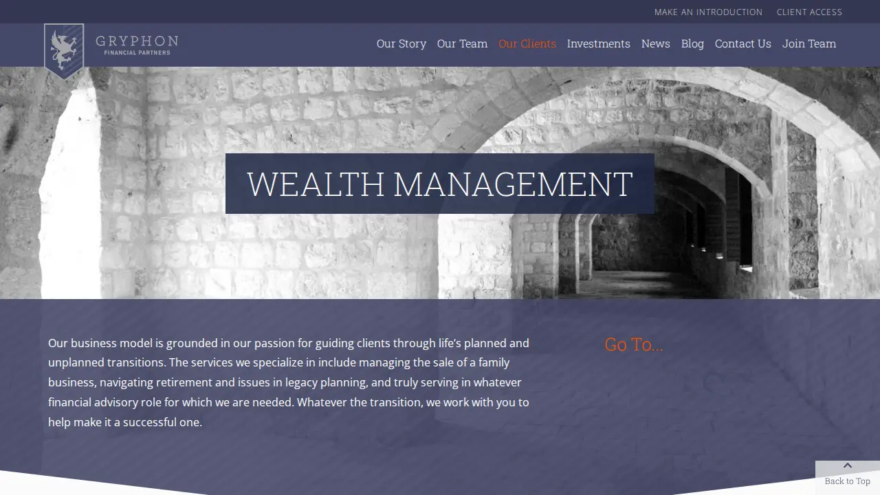 Gryphon Financial Partners page