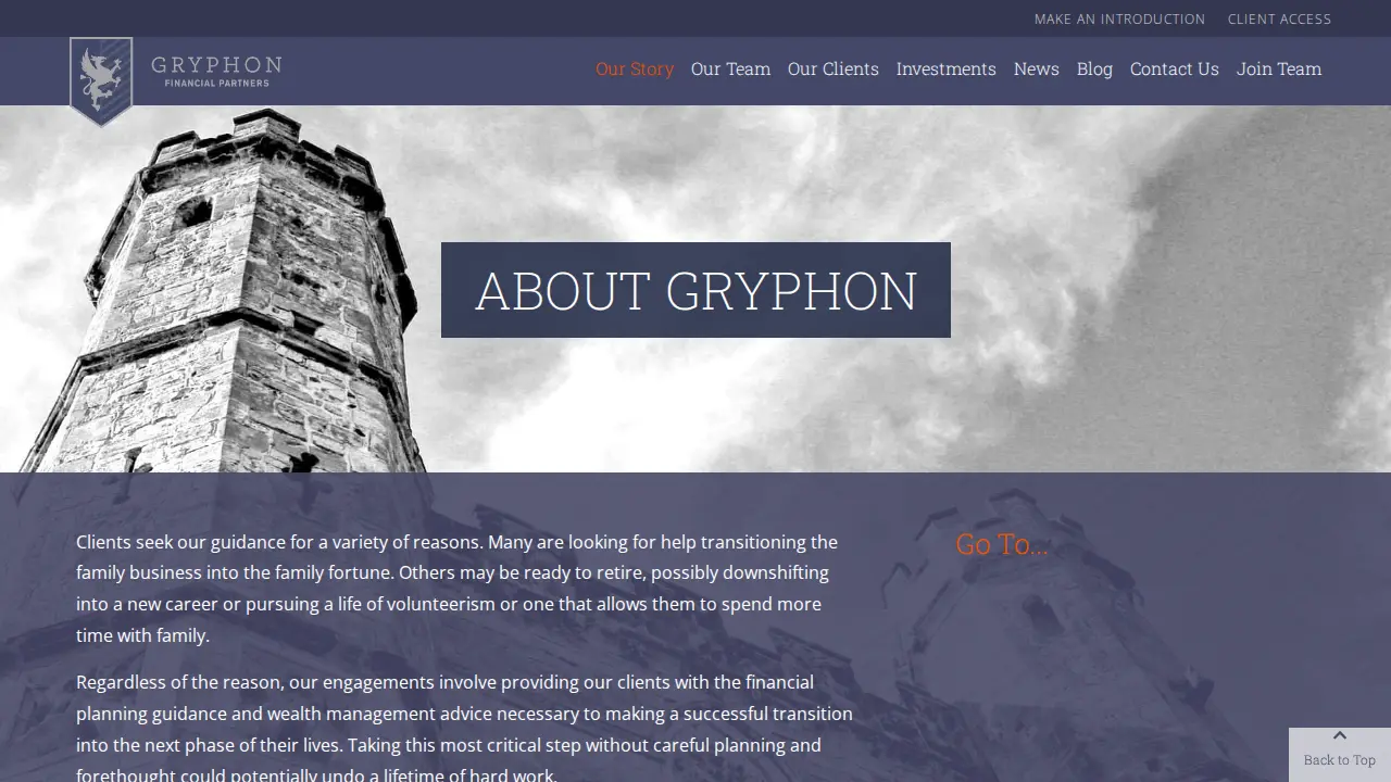 Gryphon Financial Partners page