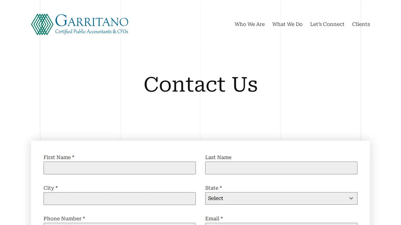 Garritano CPAs, CFOs page