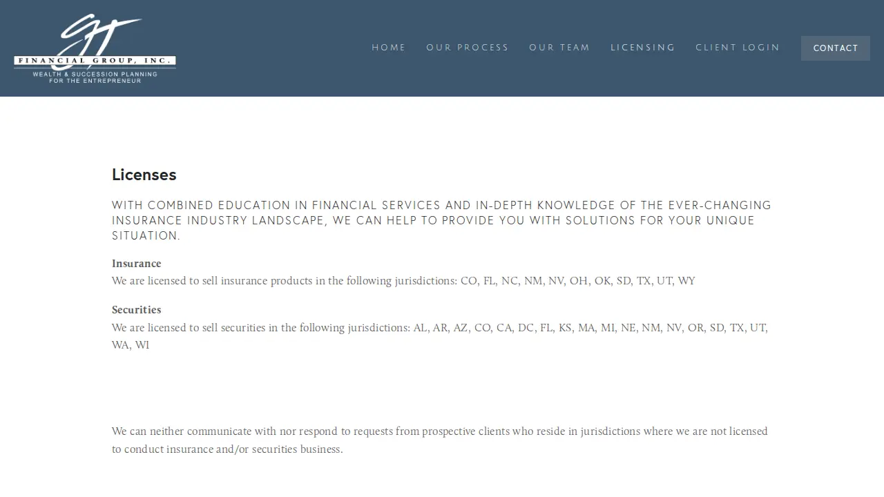 GT Financial Group, Inc. page