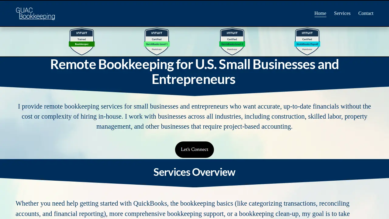Guac Bookkeeping website