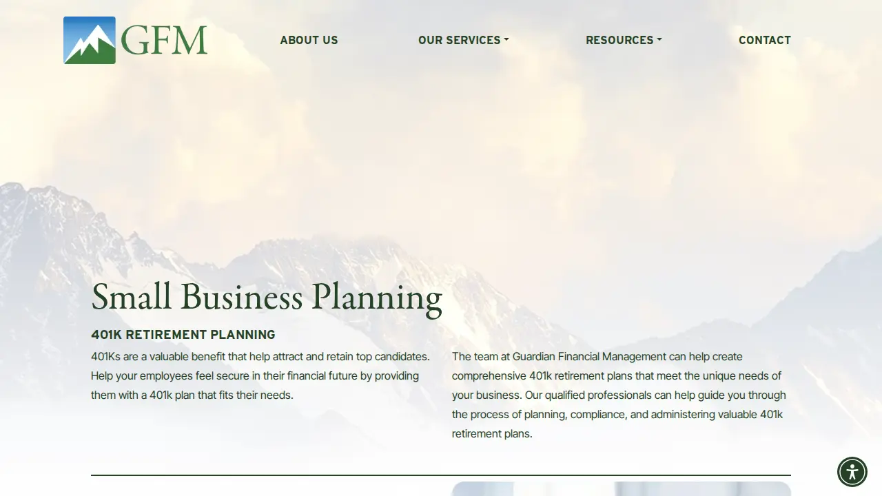 Guardian Financial Management page