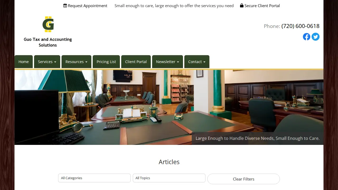 Guo Tax and Accounting Solutions page