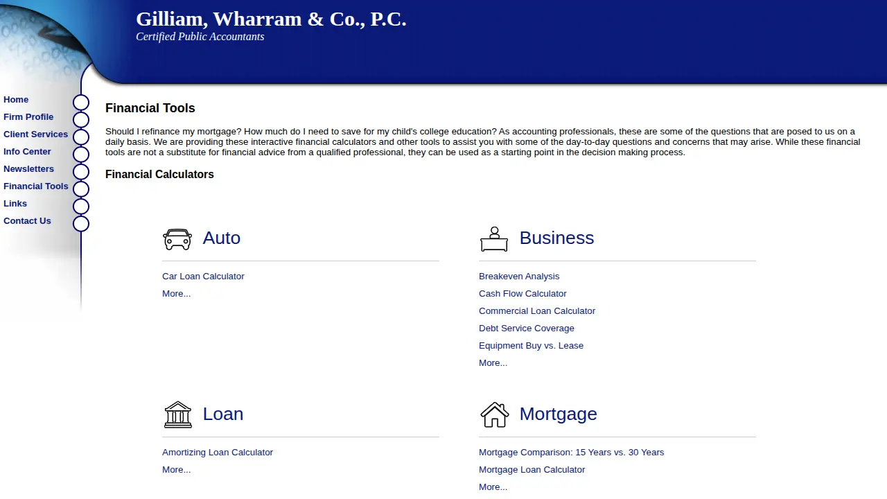 Gilliam Wharram & Co., P.C. page