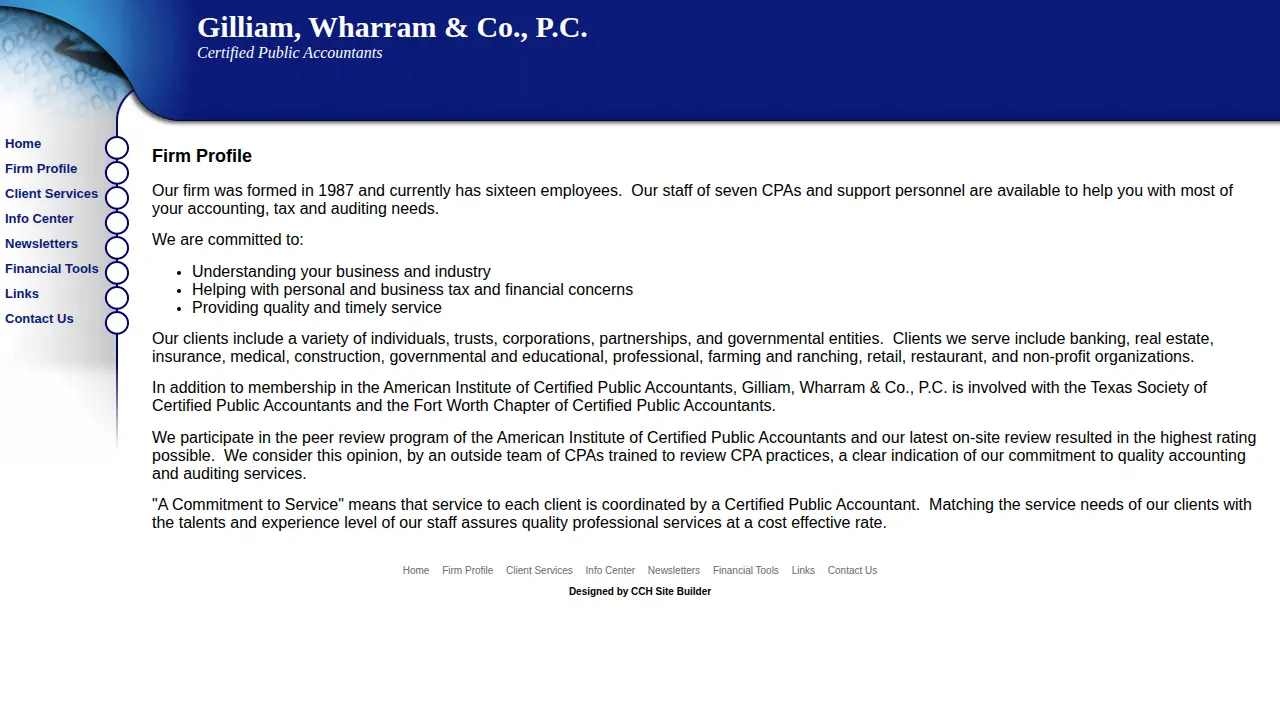 Gilliam Wharram & Co., P.C. page
