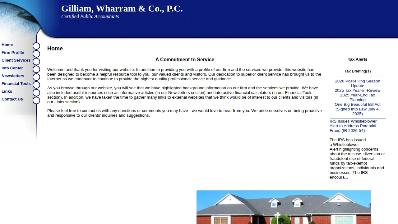 Gilliam Wharram & Co., P.C. page