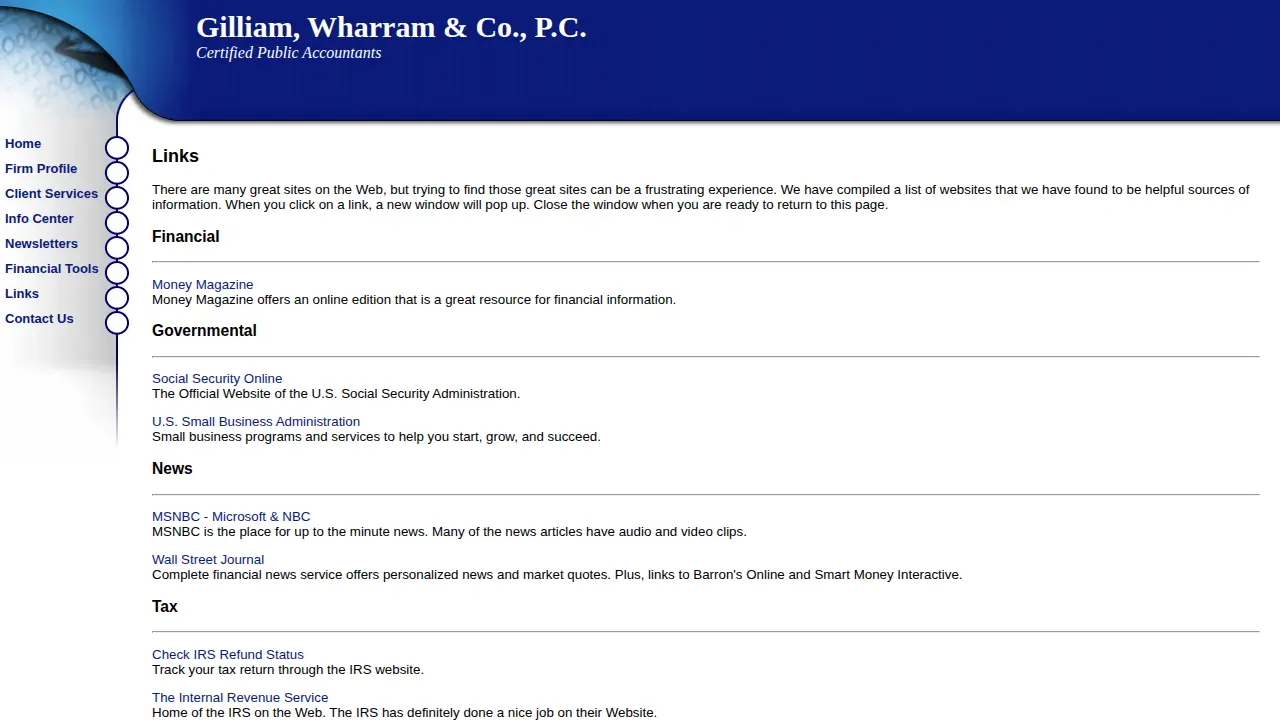 Gilliam Wharram & Co., P.C. page