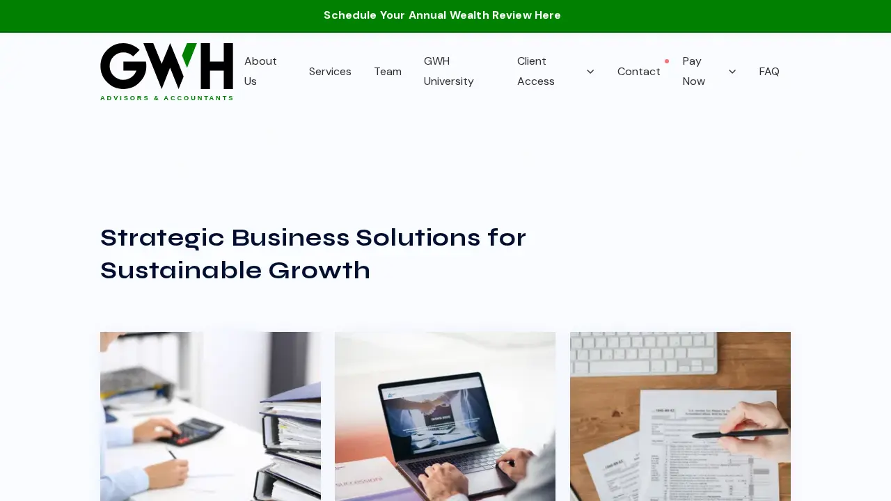GWH Advisors & Accountants page