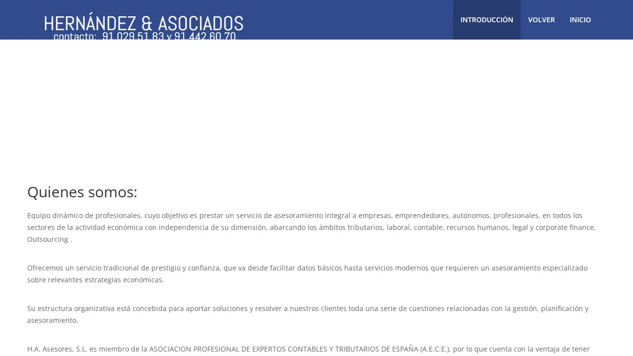 HA Asesores Empresariales page