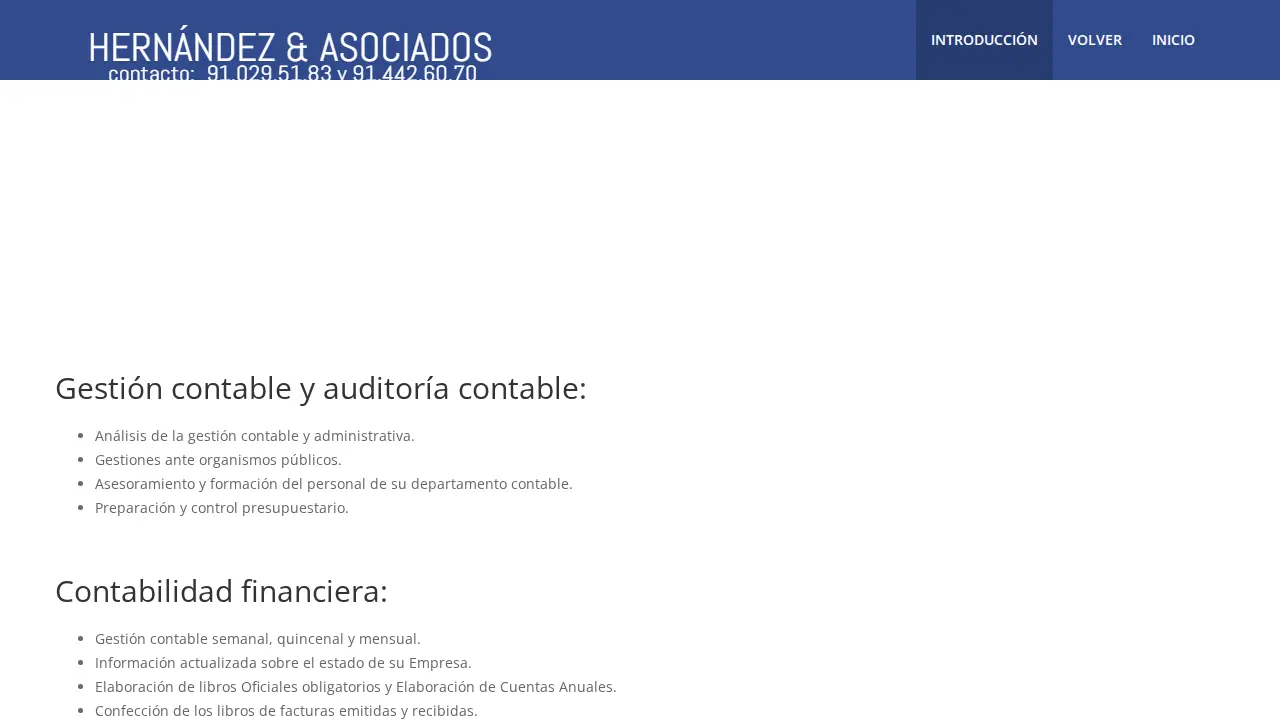 HA Asesores Empresariales page