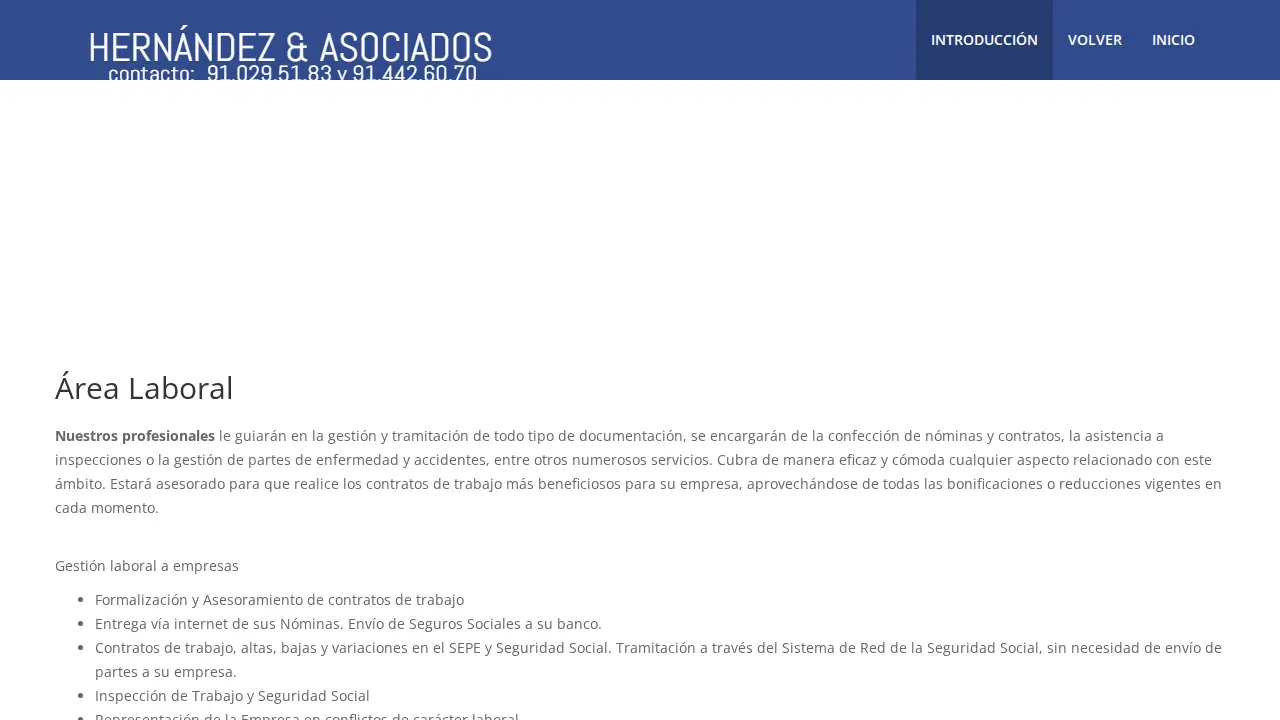 HA Asesores Empresariales page