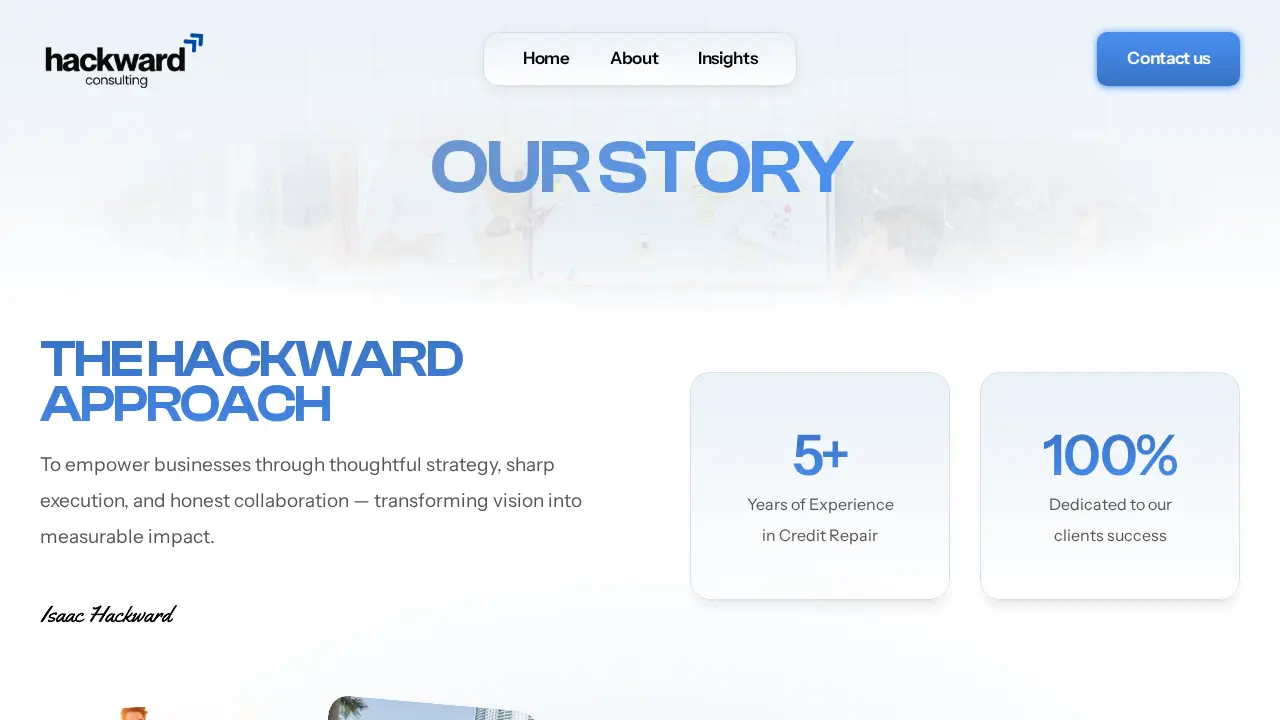 Hackward Consulting page