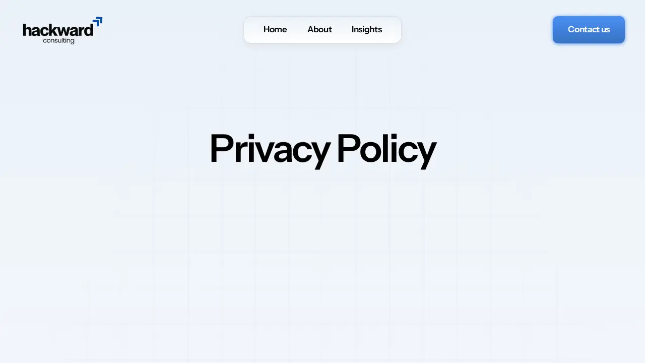 Hackward Consulting page