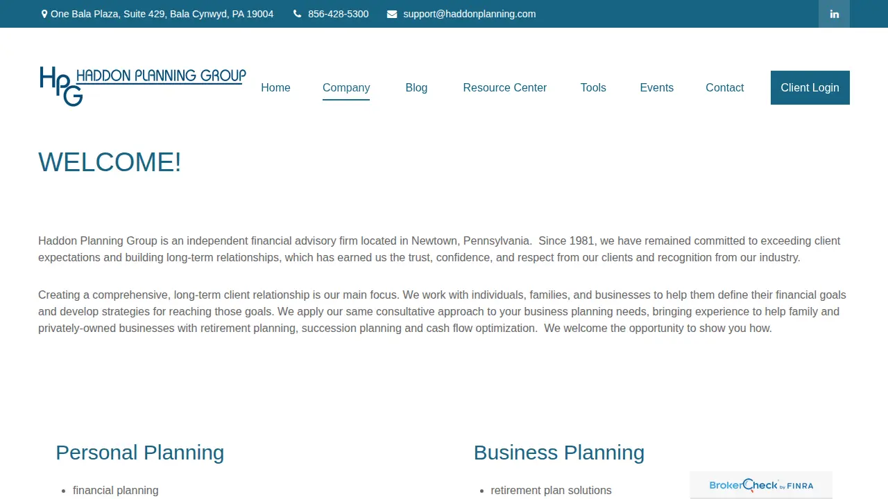 Haddon Planning Group page