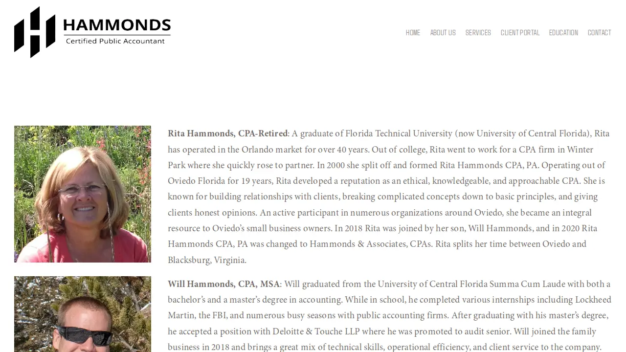 Hammonds & Associates, CPAs page