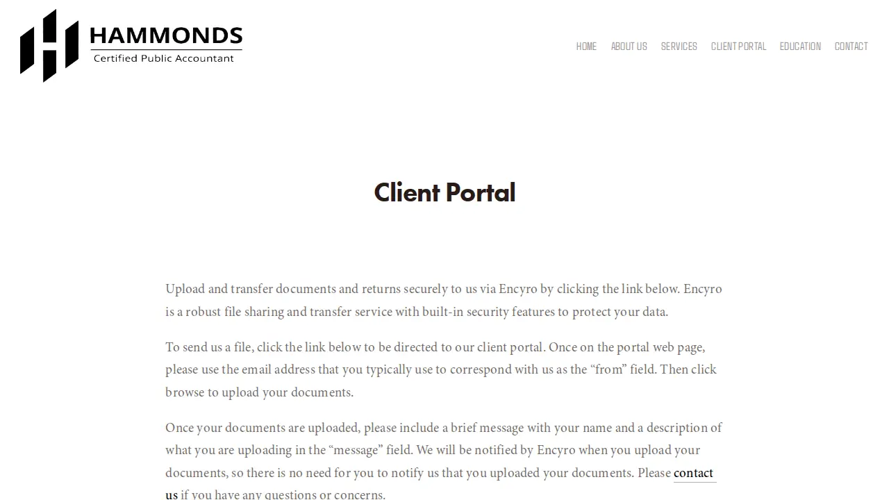 Hammonds & Associates, CPAs page