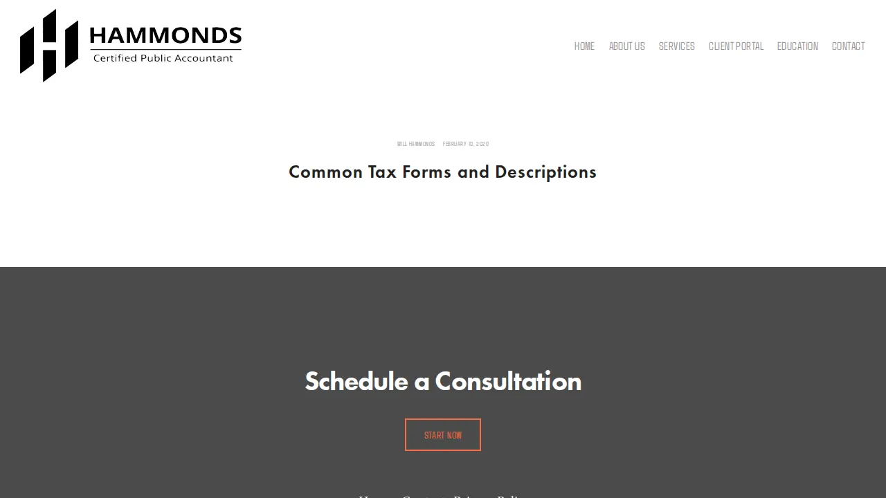 Hammonds & Associates, CPAs page
