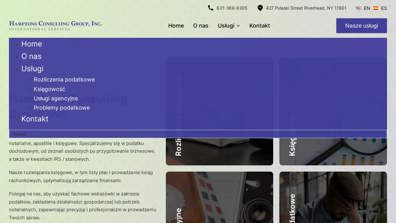 Hamptons Consulting Group Inc. - Polska Agencja Podatki Nowy Jork page