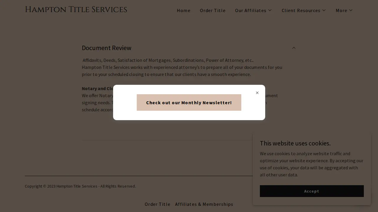Hampton Title Services page