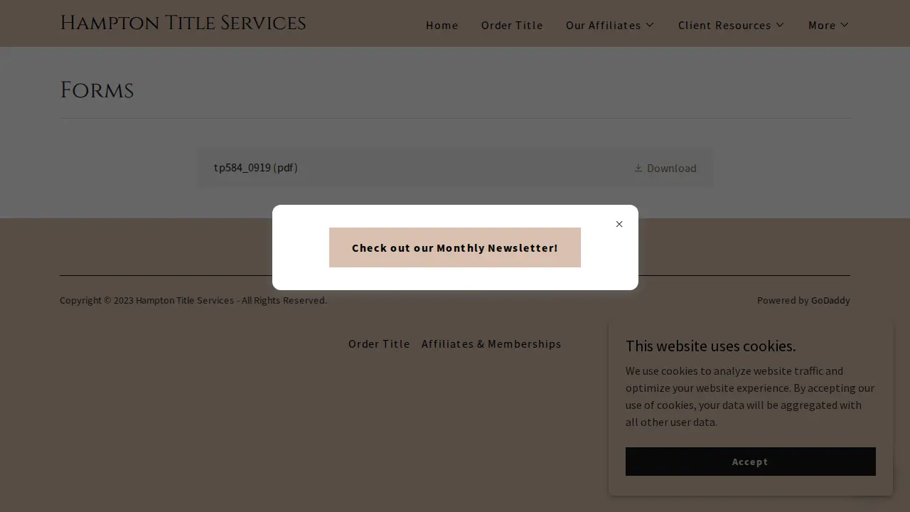 Hampton Title Services page