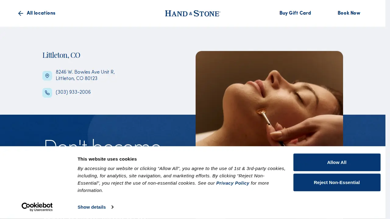 Hand & Stone Massage and Facial Spa website