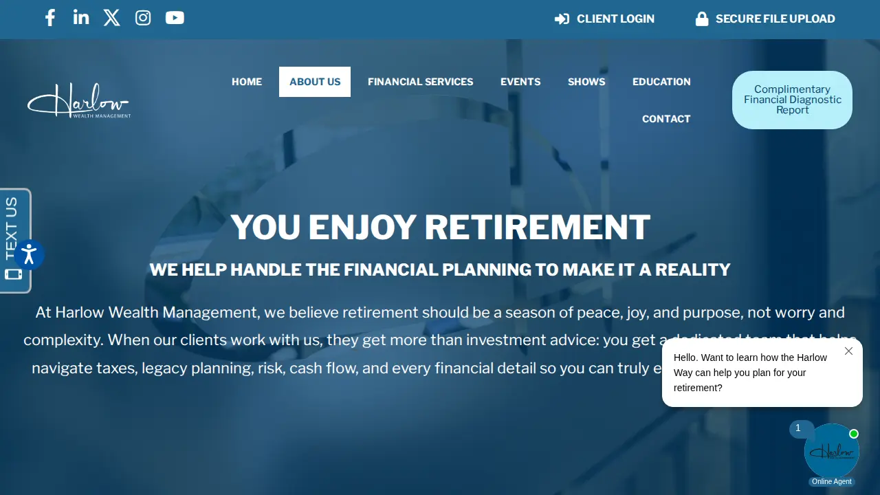 Harlow Wealth Management page