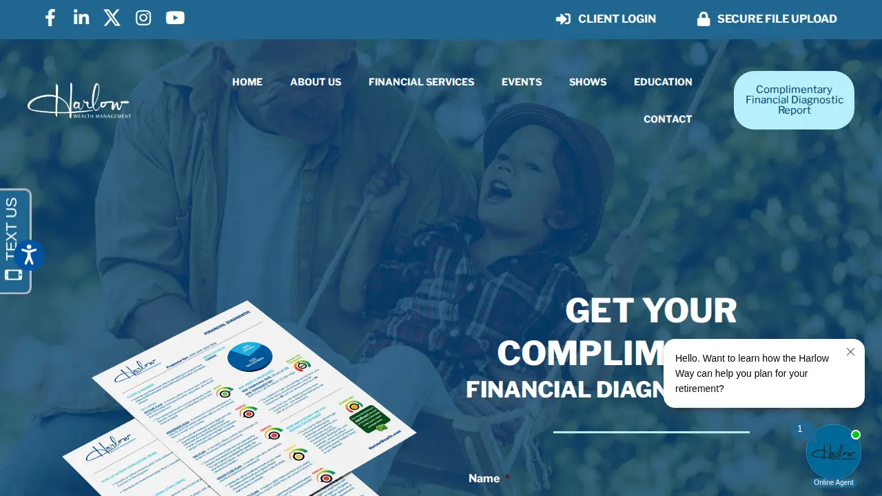Harlow Wealth Management page