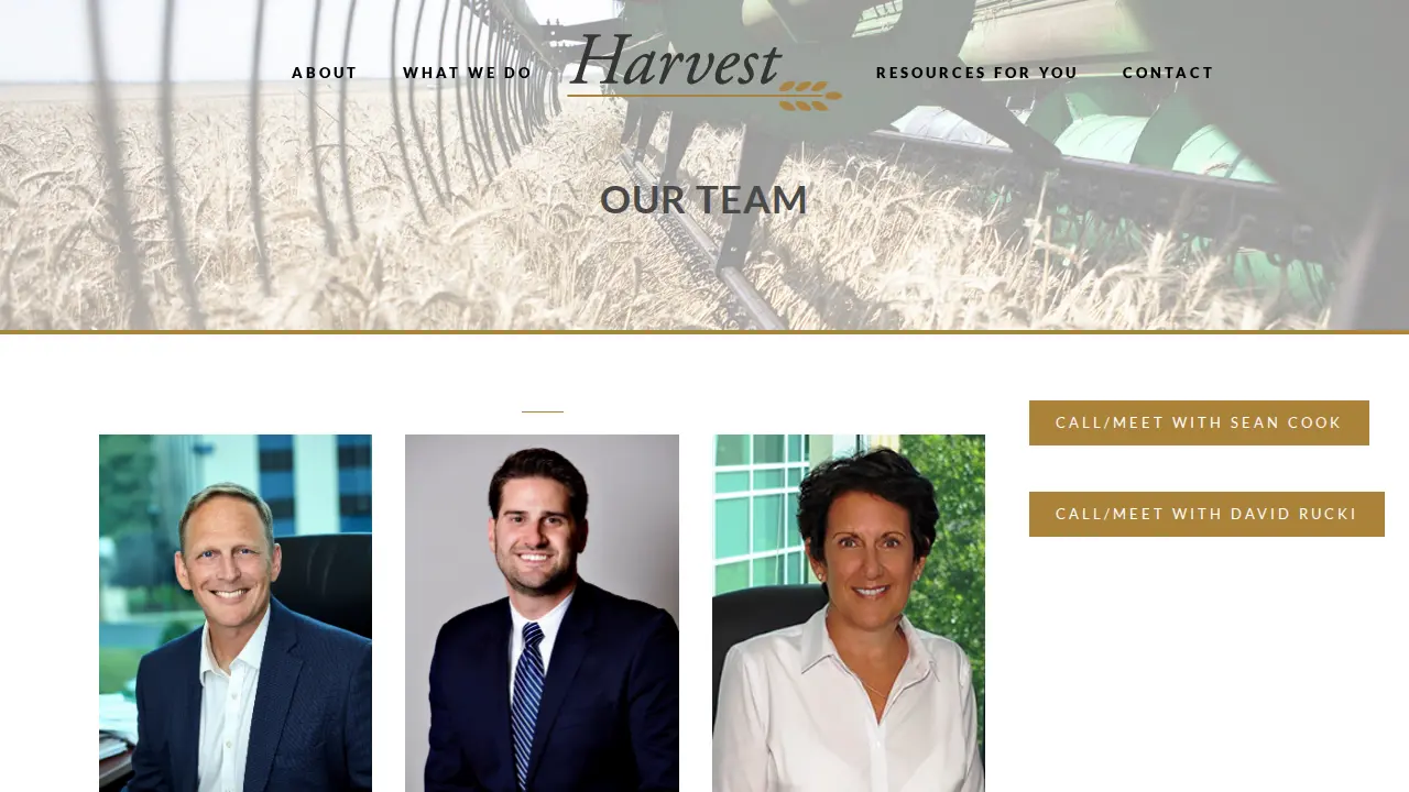 Harvest Advisers page