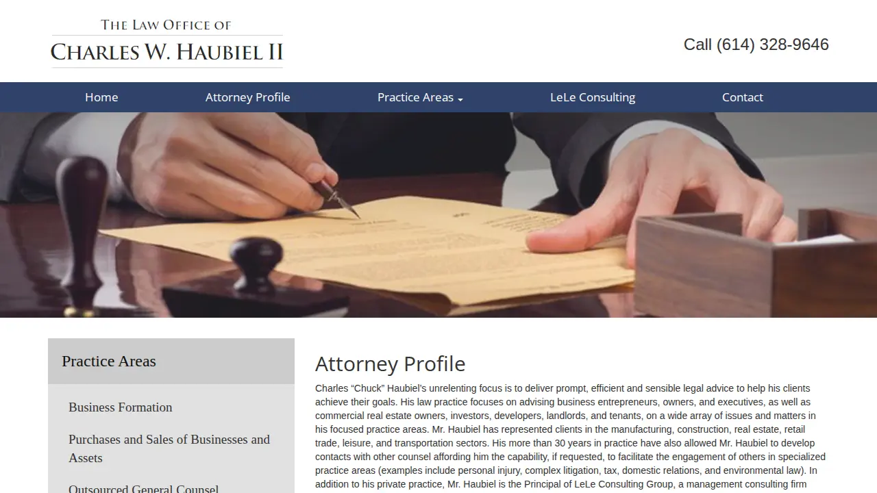 The Law Office of Charles W. Haubiel II page