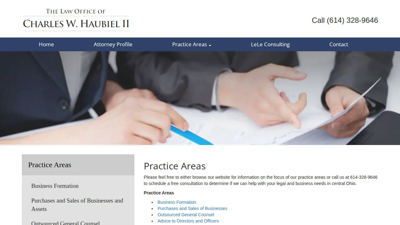 The Law Office of Charles W. Haubiel II page