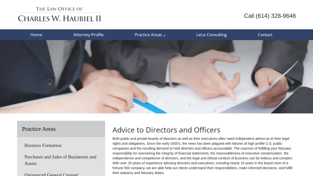 The Law Office of Charles W. Haubiel II page