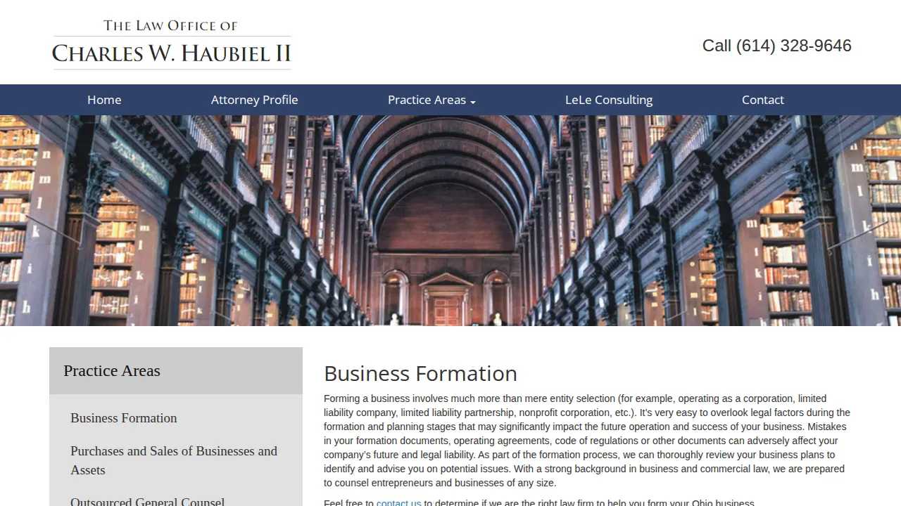 The Law Office of Charles W. Haubiel II page