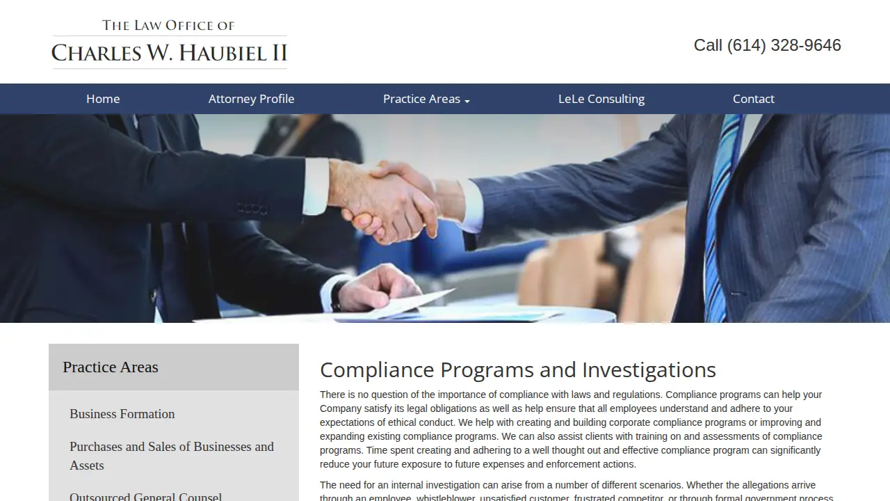 The Law Office of Charles W. Haubiel II page