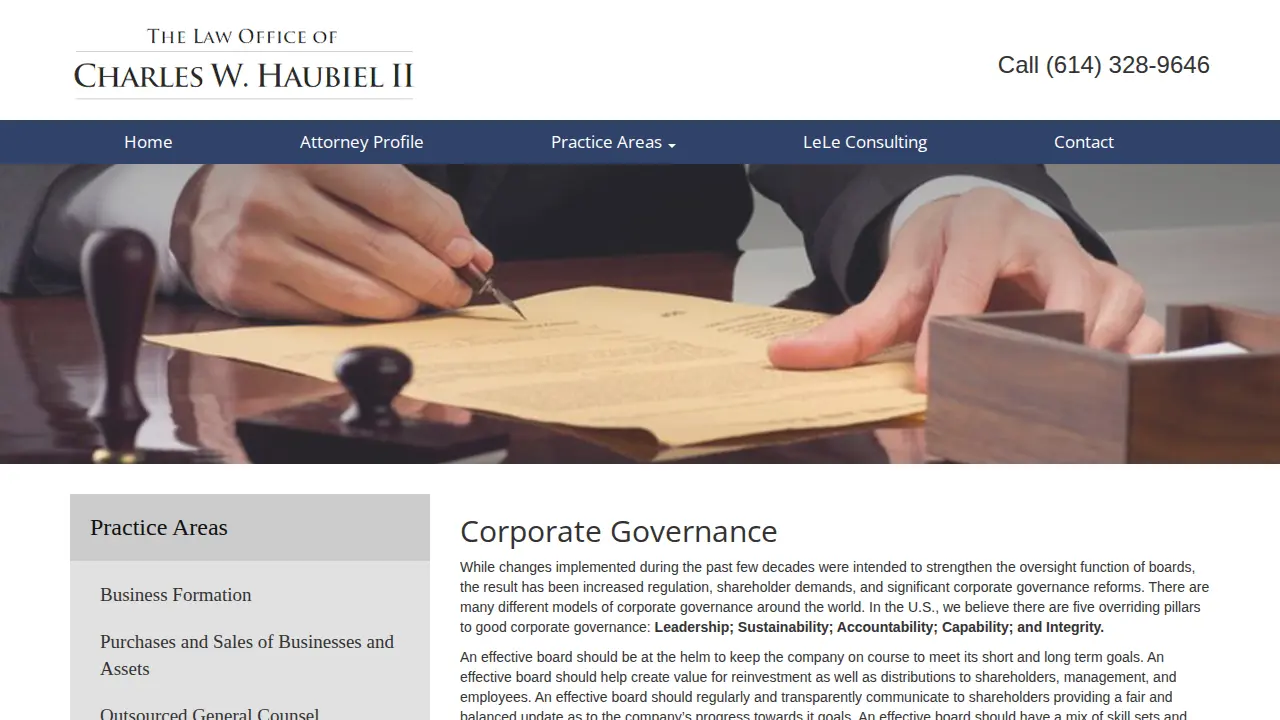 The Law Office of Charles W. Haubiel II page