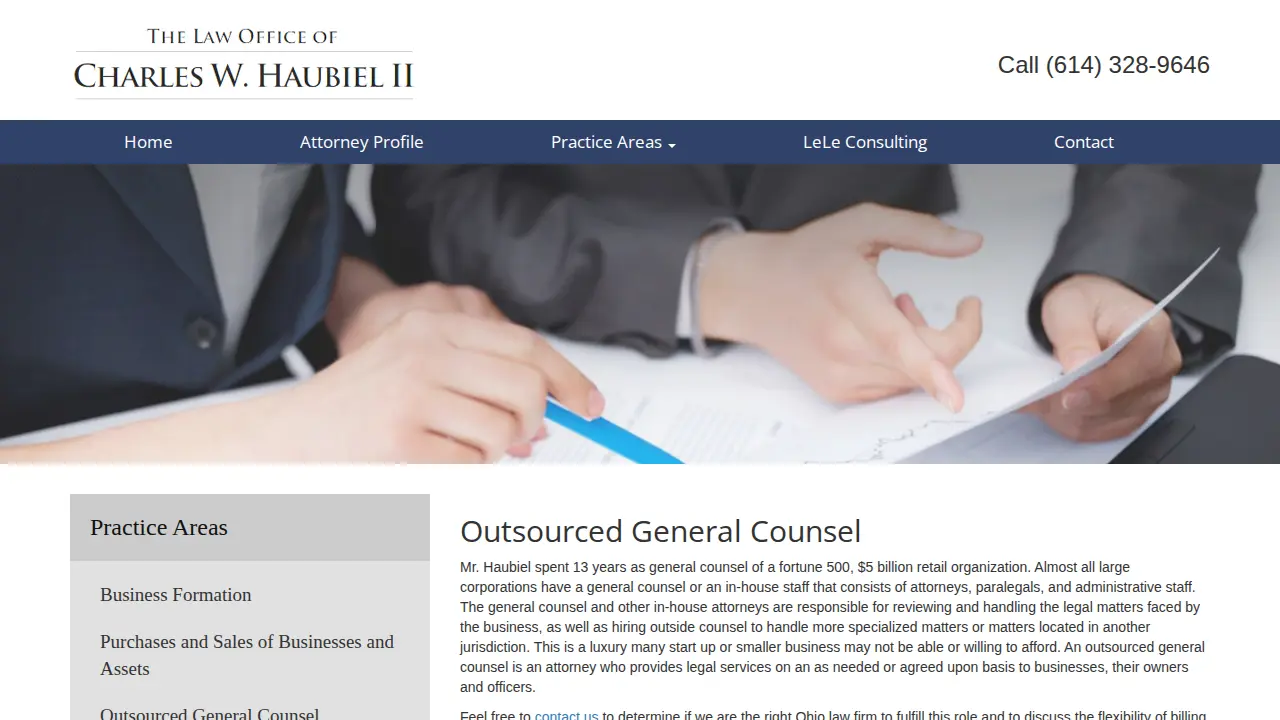 The Law Office of Charles W. Haubiel II page