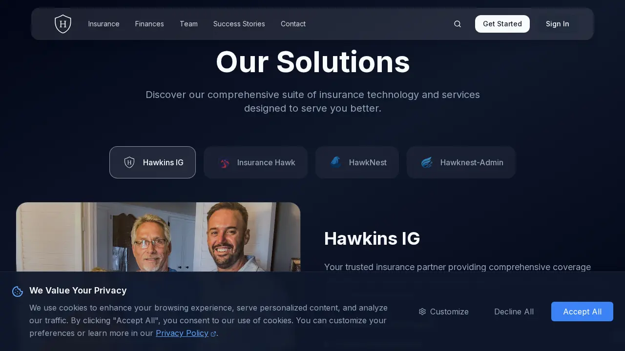 Hawkins Insurance Group page
