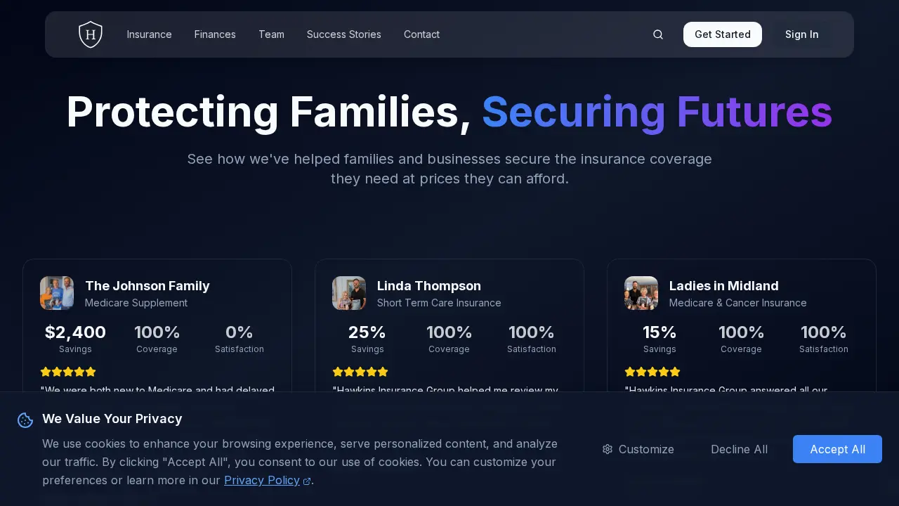 Hawkins Insurance Group page