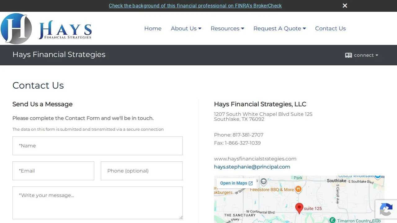 Hays Financial Strategies page