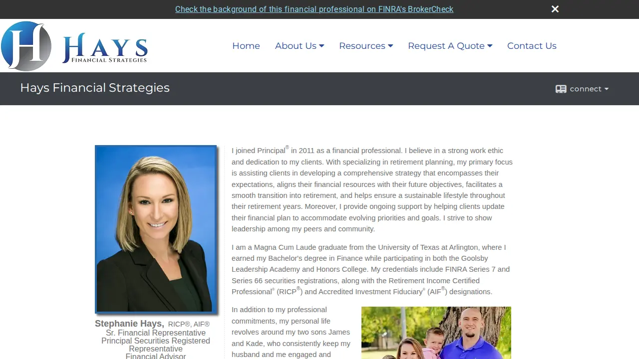 Hays Financial Strategies page