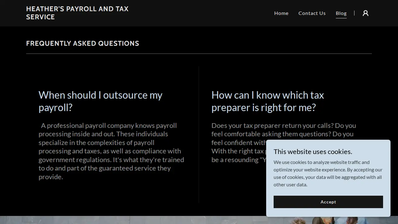 Payroll and Taxes by Heather page